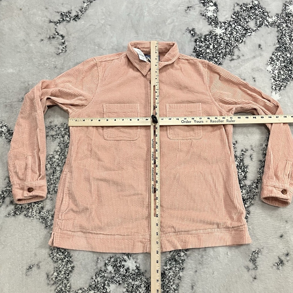 L.L.Bean Corduroy Shirt Jacket Women's M Pink Button Front Utility Shacke - Picture 2 of 14